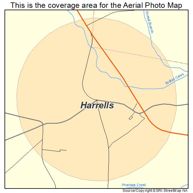 Harrells, NC location map 