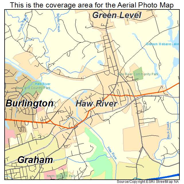 Haw River, NC location map 