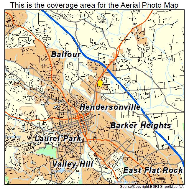 Hendersonville, NC location map 