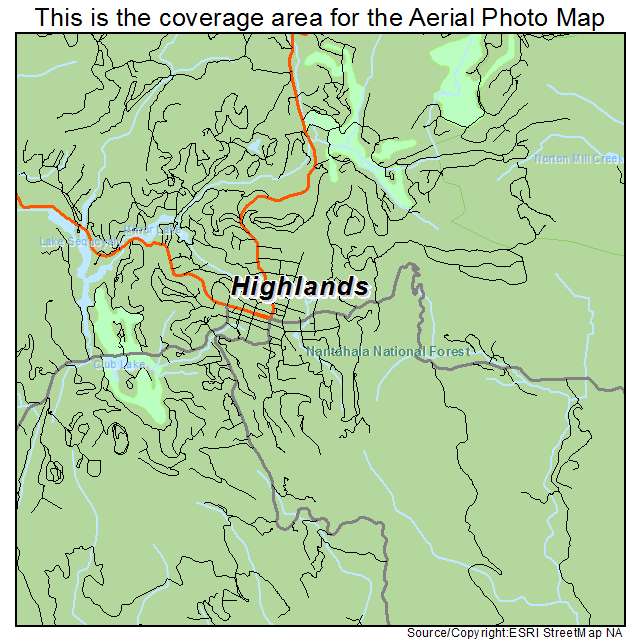 Highlands, NC location map 