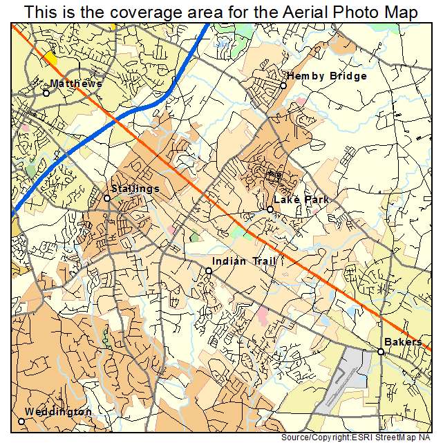 Aerial Photography Map of Indian Trail, NC North Carolina