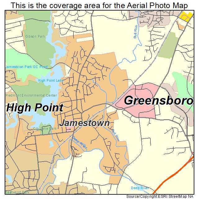 Jamestown, NC location map 
