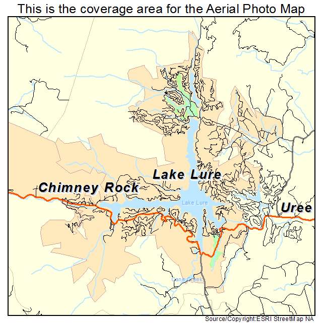 Lake Lure, NC location map 