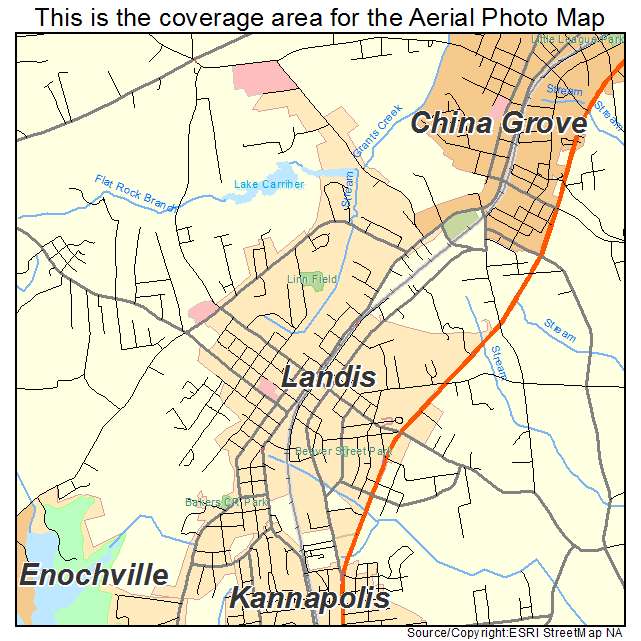 Landis, NC location map 