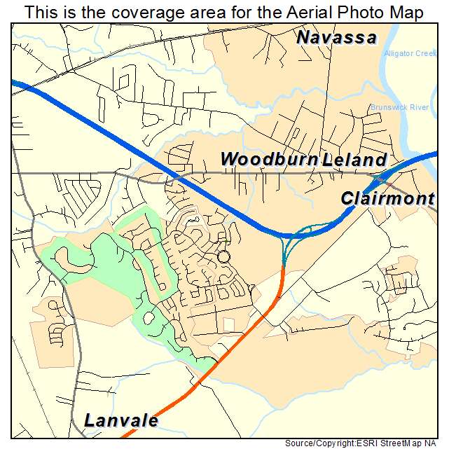 Leland, NC location map 