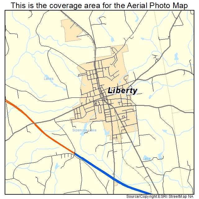 Liberty, NC location map 