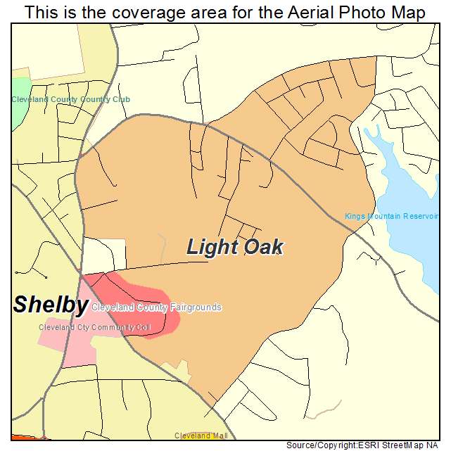 Light Oak, NC location map 