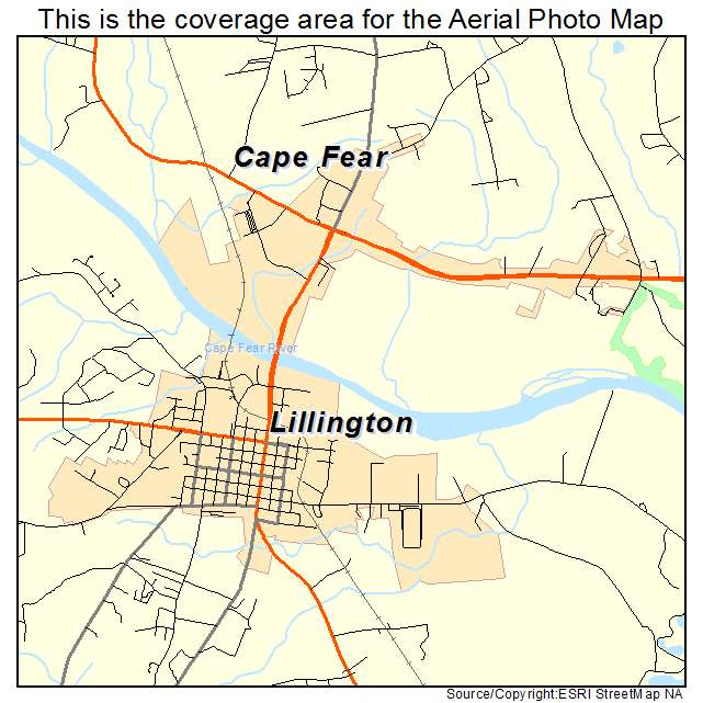 Lillington, NC location map 