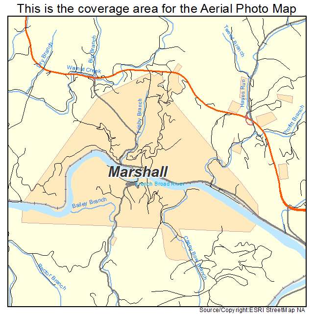 Marshall, NC location map 