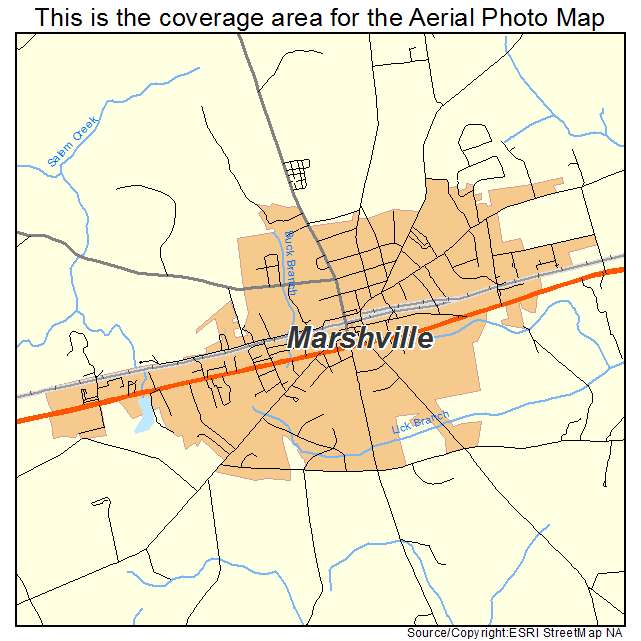 Marshville, NC location map 