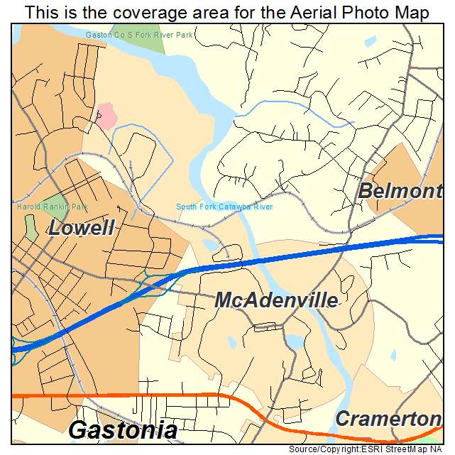 McAdenville, NC location map 
