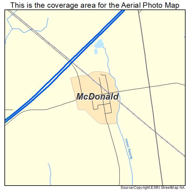 McDonald, NC location map 