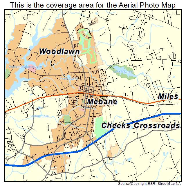 Mebane, NC location map 