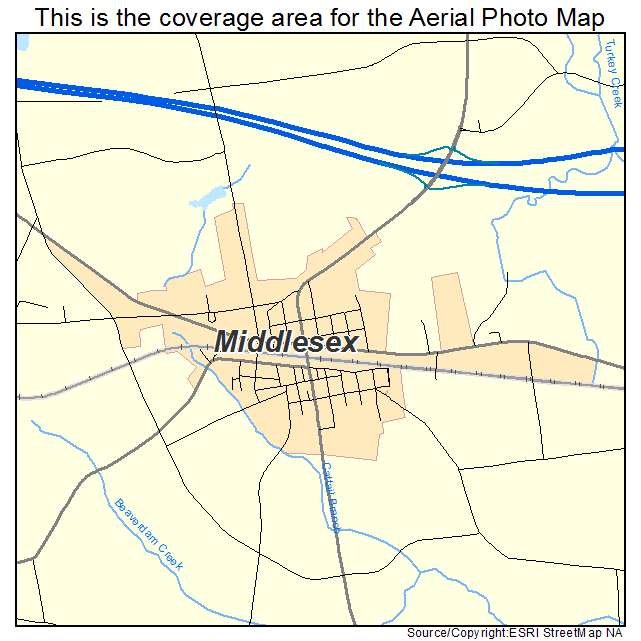 Middlesex, NC location map 