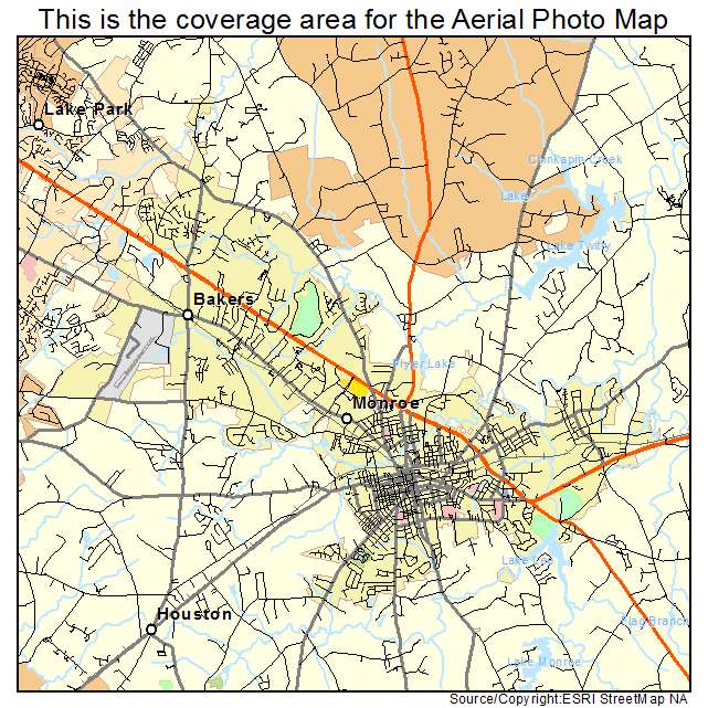 Monroe, NC location map 