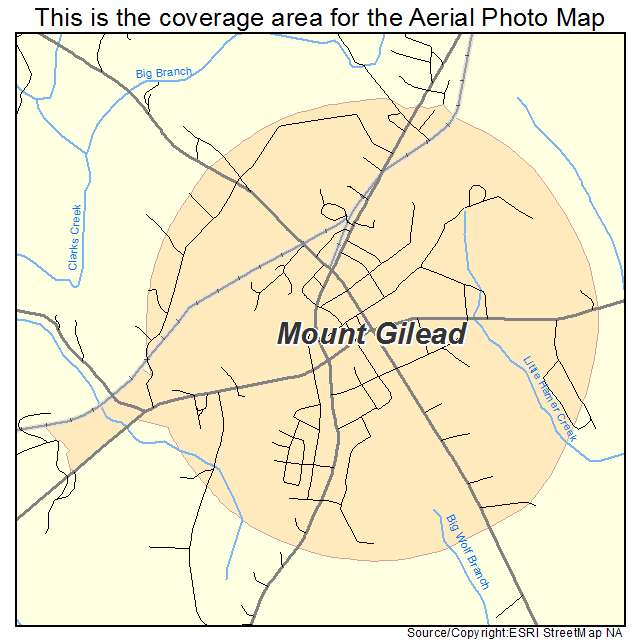 Mount Gilead, NC location map 