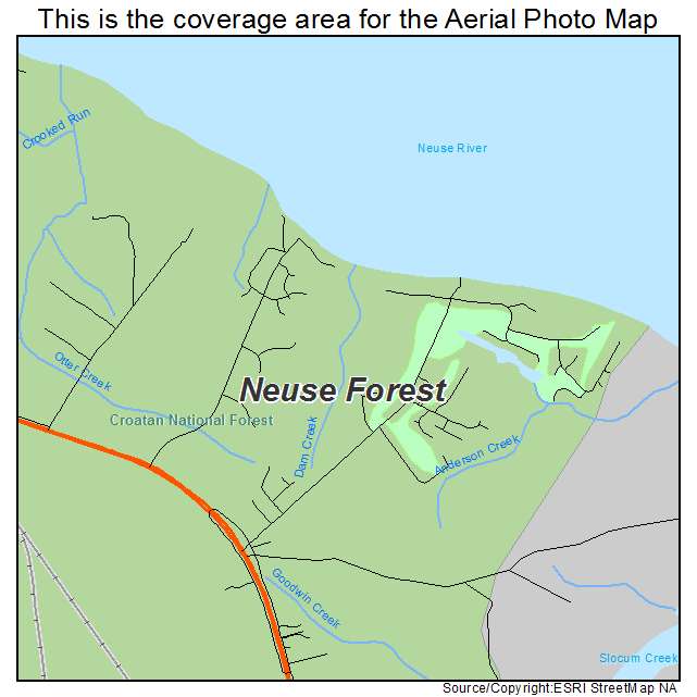 Neuse Forest, NC location map 