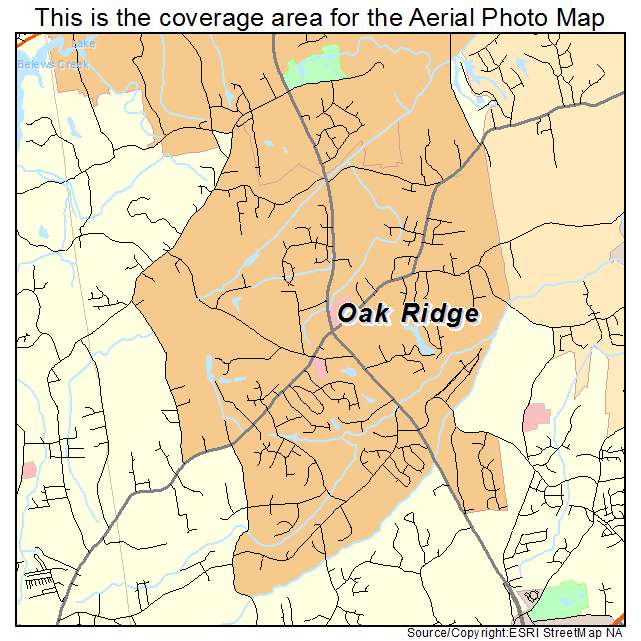Oak Ridge, NC location map 