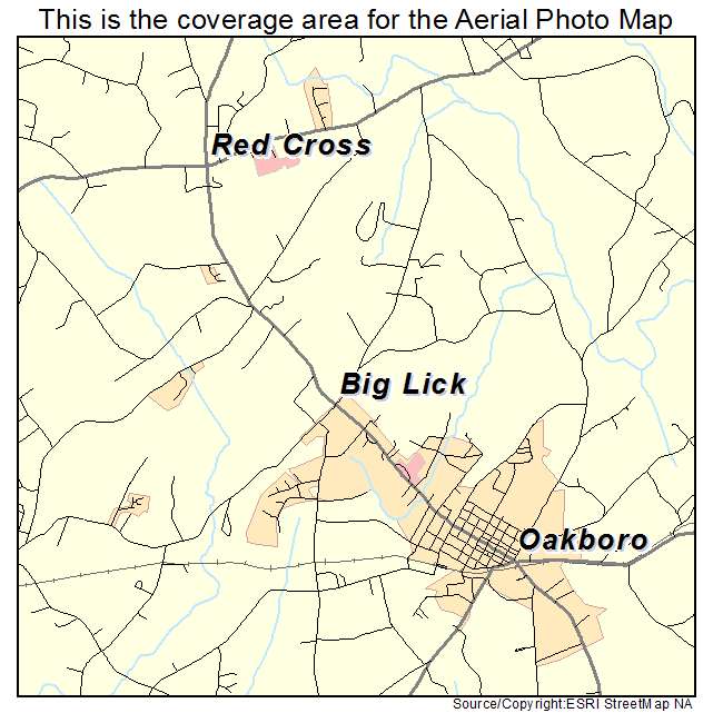 Oakboro, NC location map 