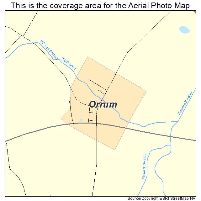 Orrum, NC location map 
