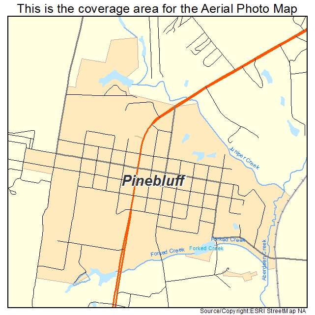 Pinebluff, NC location map 