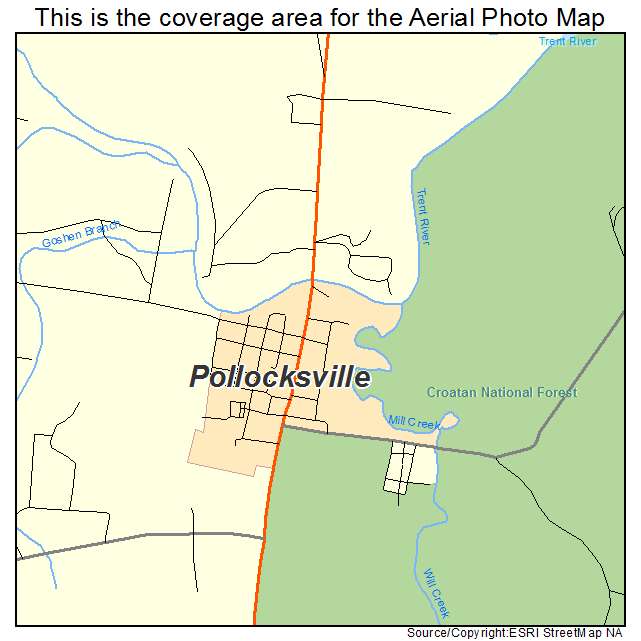Pollocksville, NC location map 
