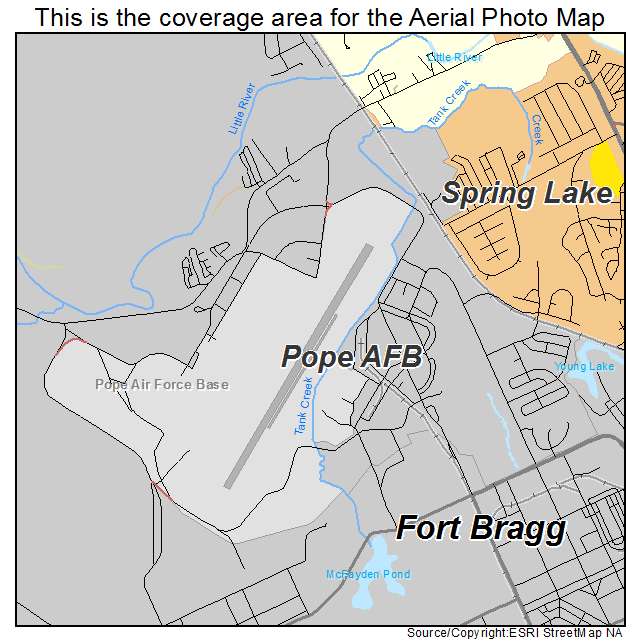 Pope AFB, NC location map 