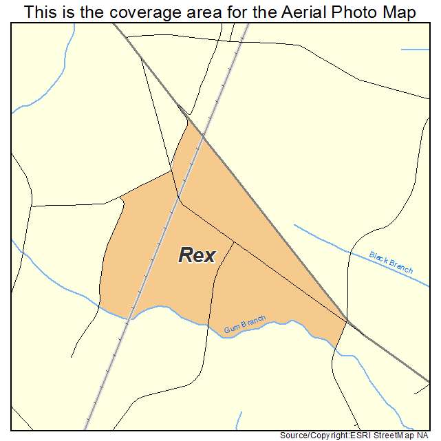 Rex, NC location map 