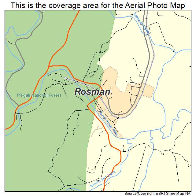 Rosman, NC location map 