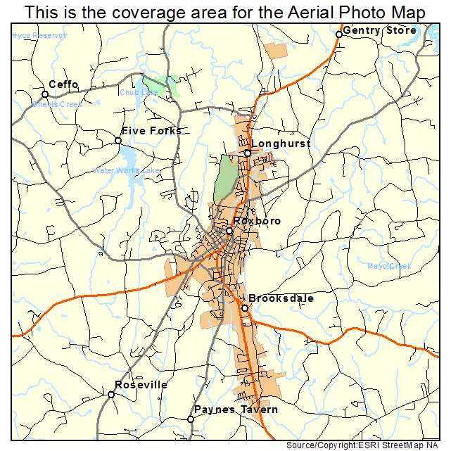 Roxboro, NC location map 