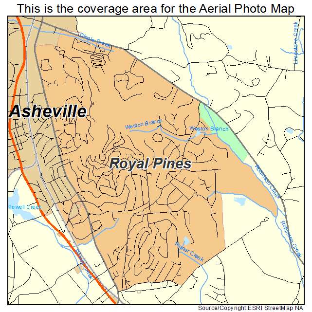 Royal Pines, NC location map 