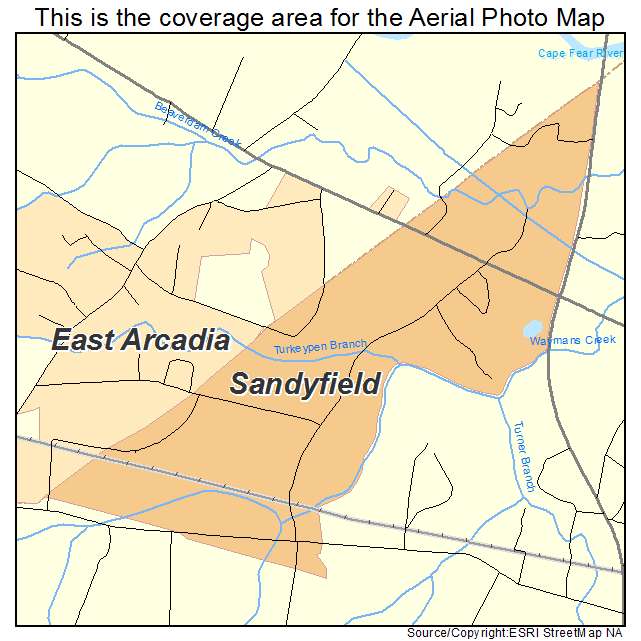 Sandyfield, NC location map 