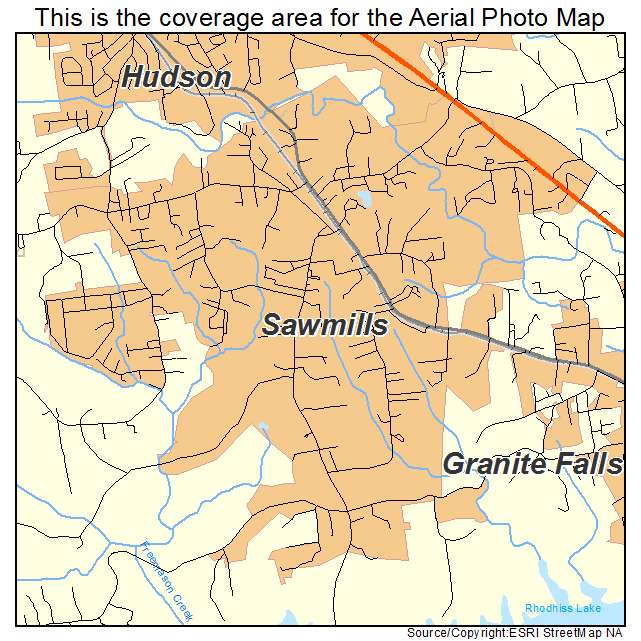 Sawmills, NC location map 