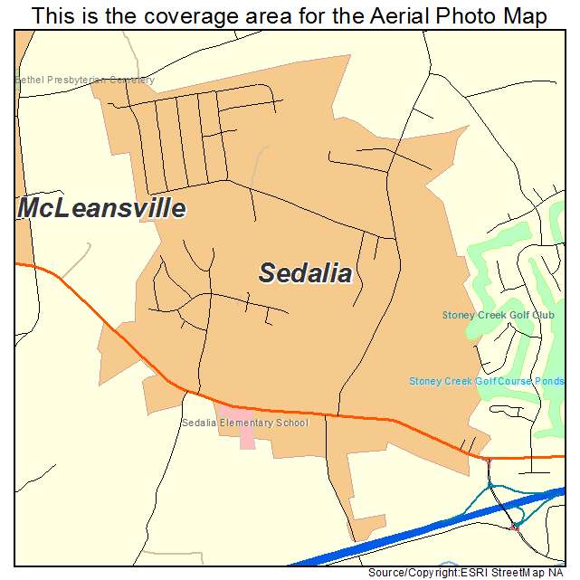 Sedalia, NC location map 