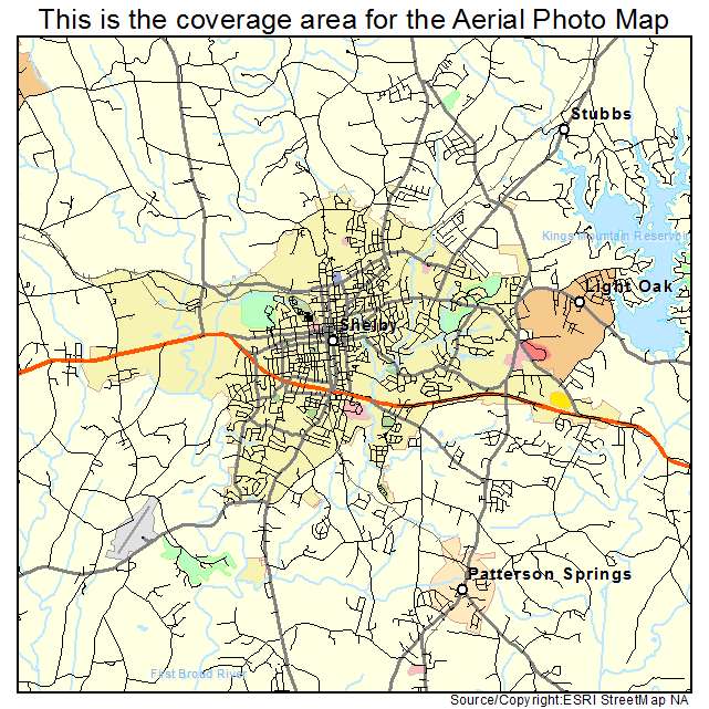 Shelby, NC location map 