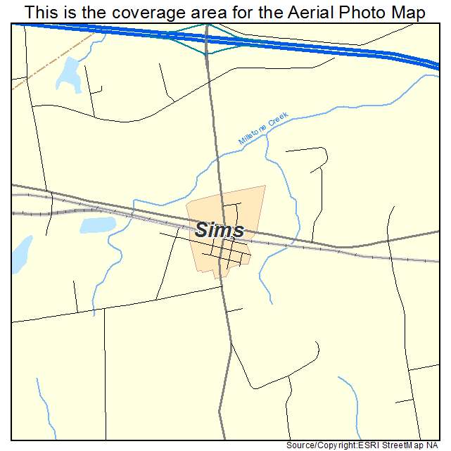 Sims, NC location map 