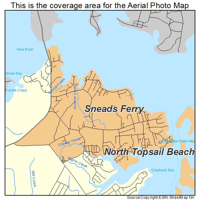 Sneads Ferry, NC location map 