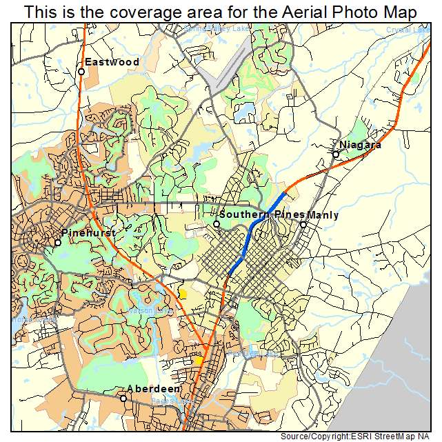 Southern Pines, NC location map 