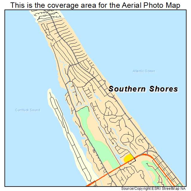 Southern Shores, NC location map 