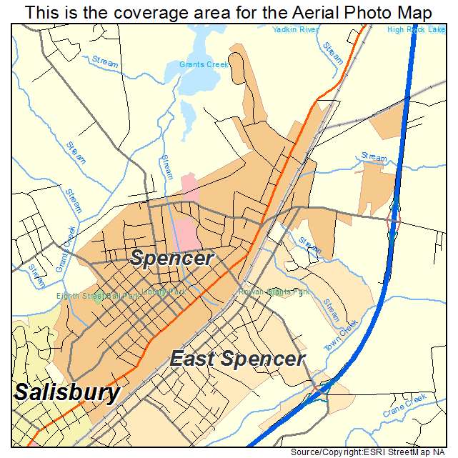 Spencer, NC location map 