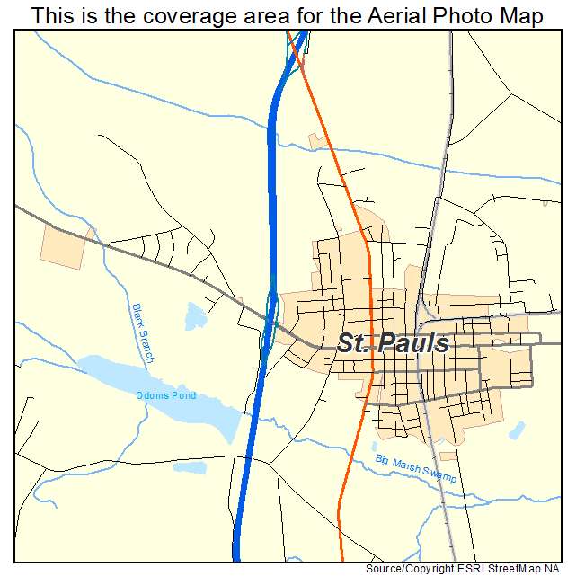 St Pauls, NC location map 