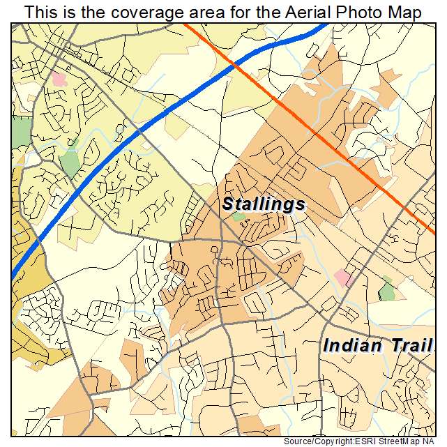 Stallings, NC location map 