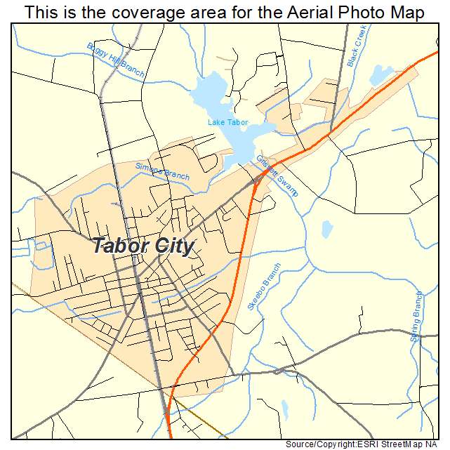Tabor City, NC location map 