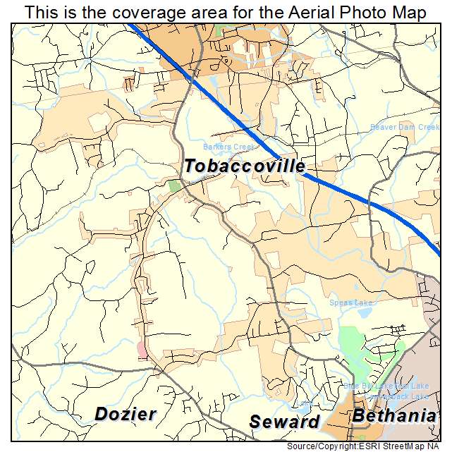 Tobaccoville, NC location map 