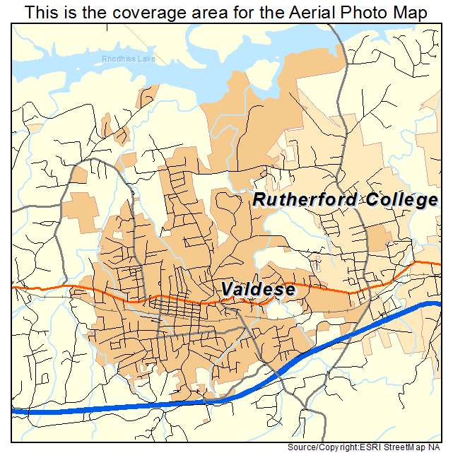 Valdese, NC location map 