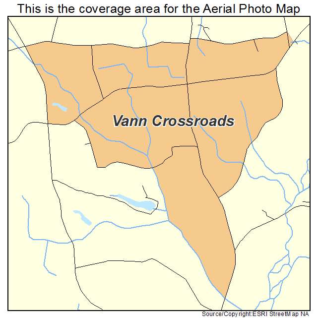 Vann Crossroads, NC location map 