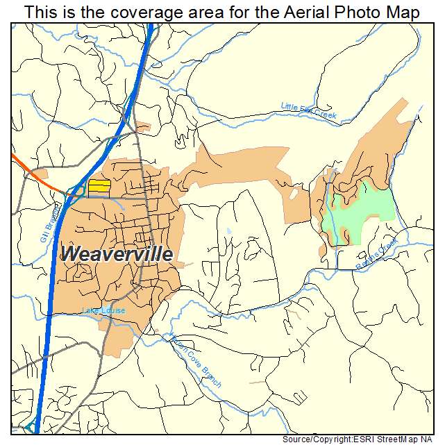 Weaverville, NC location map 