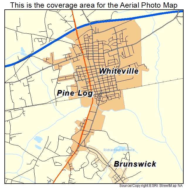 Whiteville, NC location map 