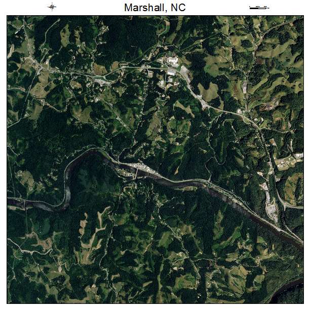 Marshall, NC air photo map