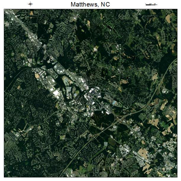 Matthews, NC air photo map